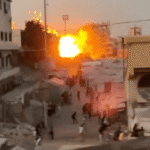 Israeli airstrike destroys Gaza City mosque near displacement camp