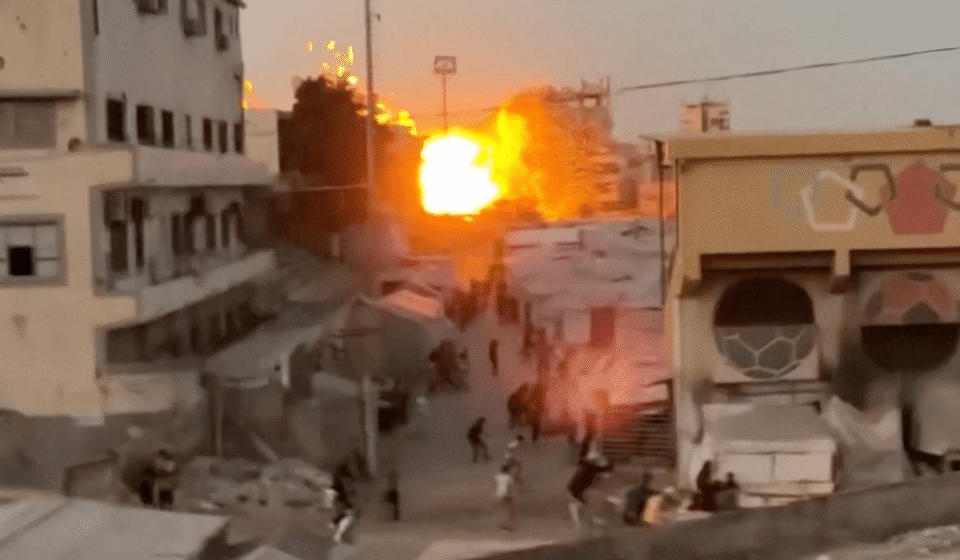 Israeli airstrike destroys Gaza City mosque near displacement camp