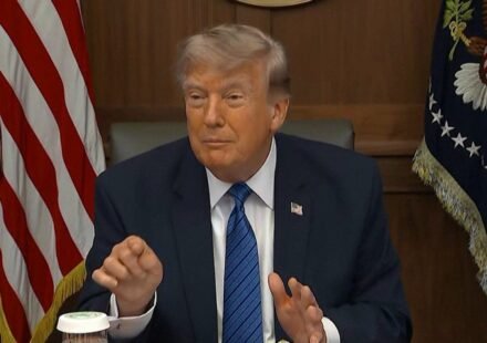 Trump mimics sound of Patriot missile interceptions