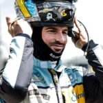 Alexander Rossi reacts to his first laps in the next generation of IndyCar