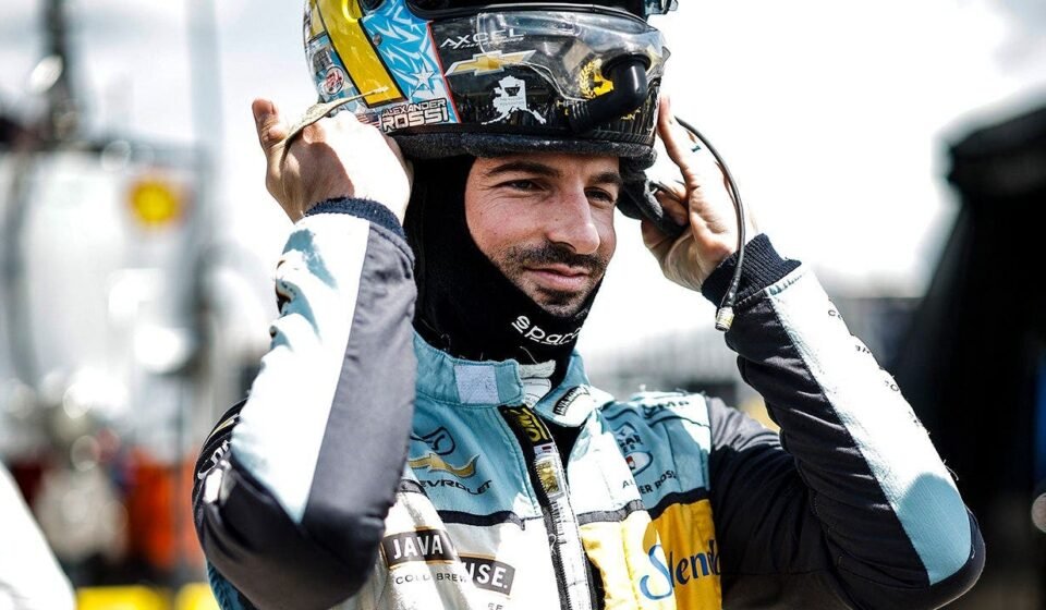 Alexander Rossi reacts to his first laps in the next generation of IndyCar